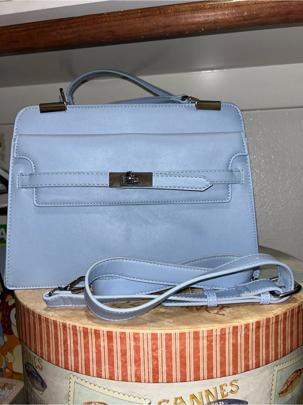 NWT Steve Madden Structured Top-Handle Crossbody Satchel Bag with Matching Card